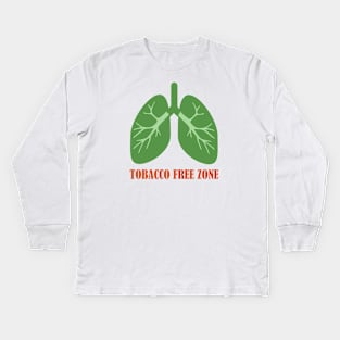 Tobacco Free Zone Kids Long Sleeve T-Shirt